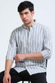 Grey Striped Shirt - Slim Fit