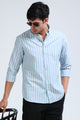 Blue White Striped Shirt - Slim Fit