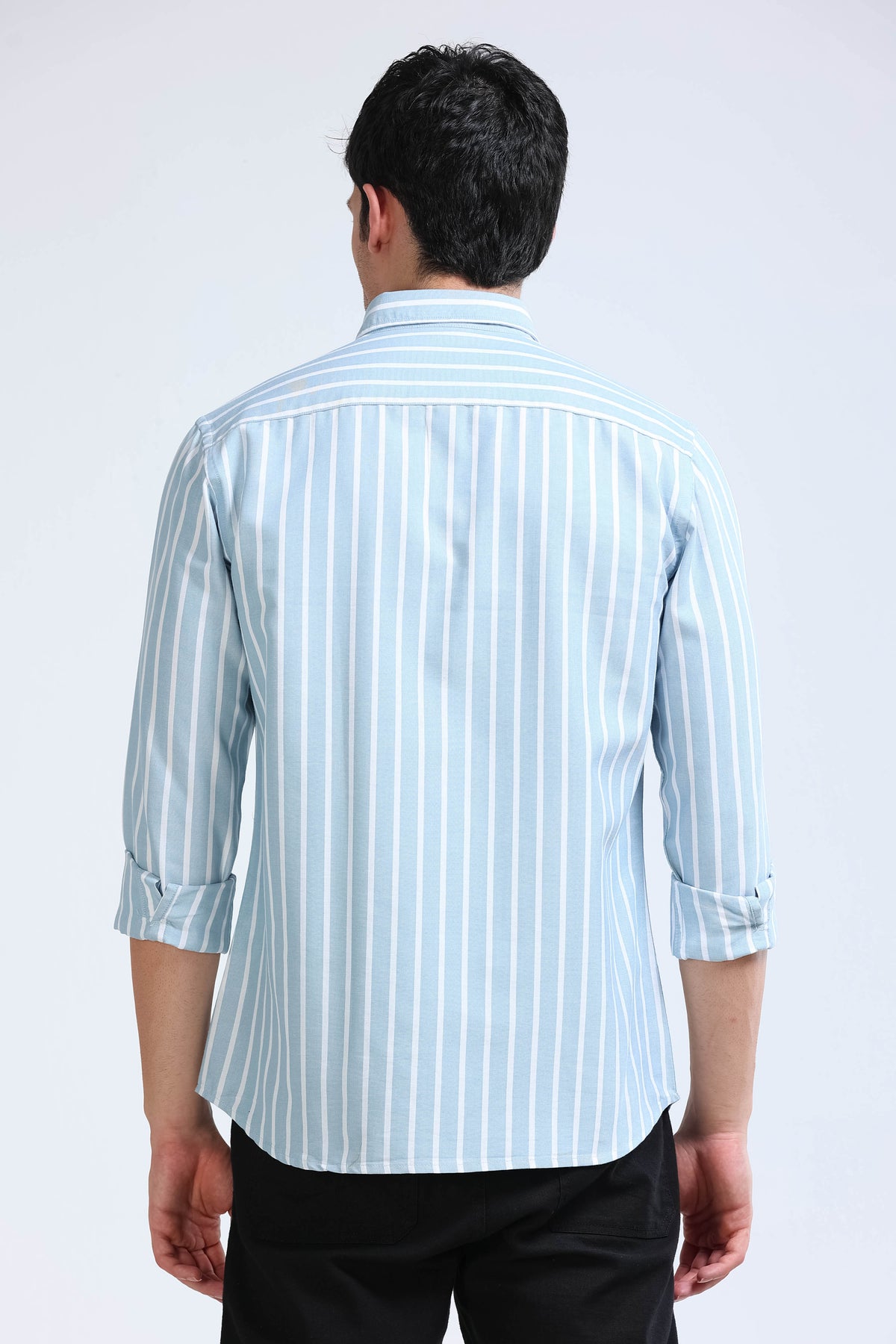 Blue White Striped Shirt - Slim Fit
