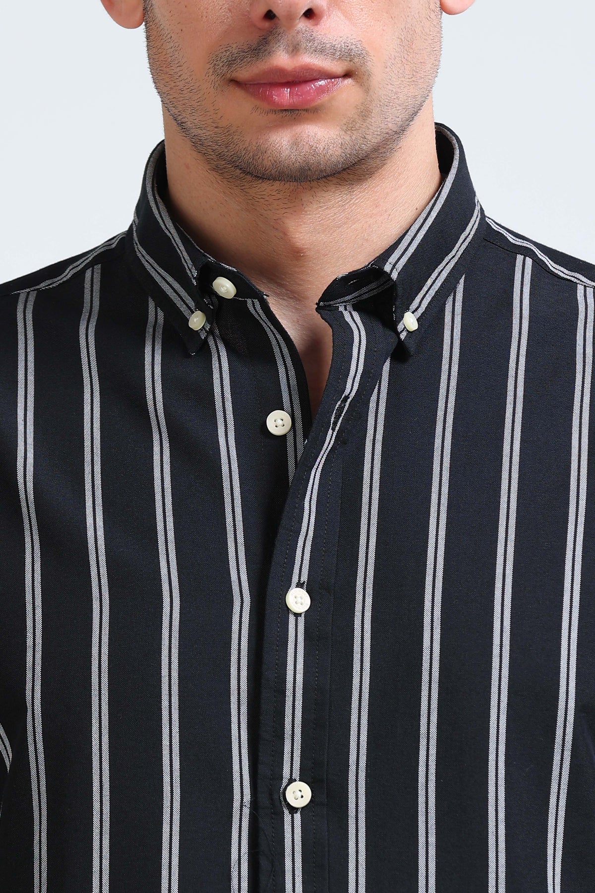 Black Pinstripe Shirt - Slim Fit