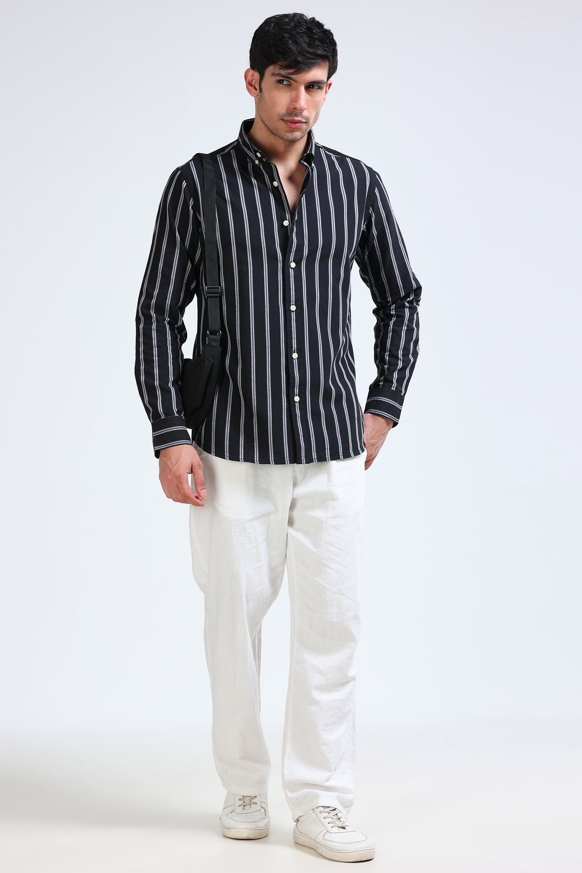 Black Pinstripe Shirt - Slim Fit