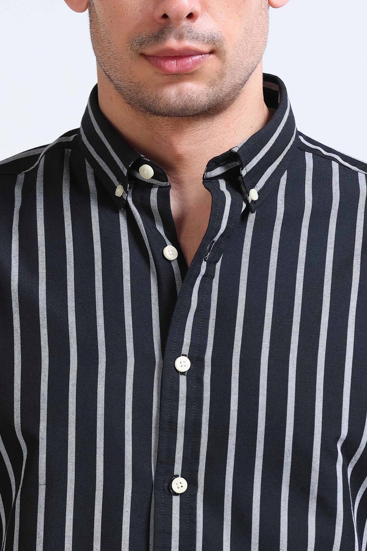 Black Striped Shirt - Slim Fit