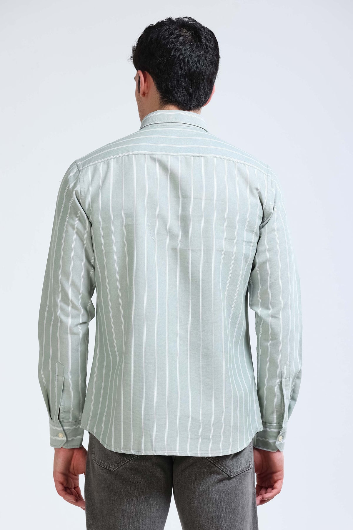 Green Striped Shirt - Slim Fit