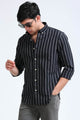 Black White Striped Shirt - Slim Fit