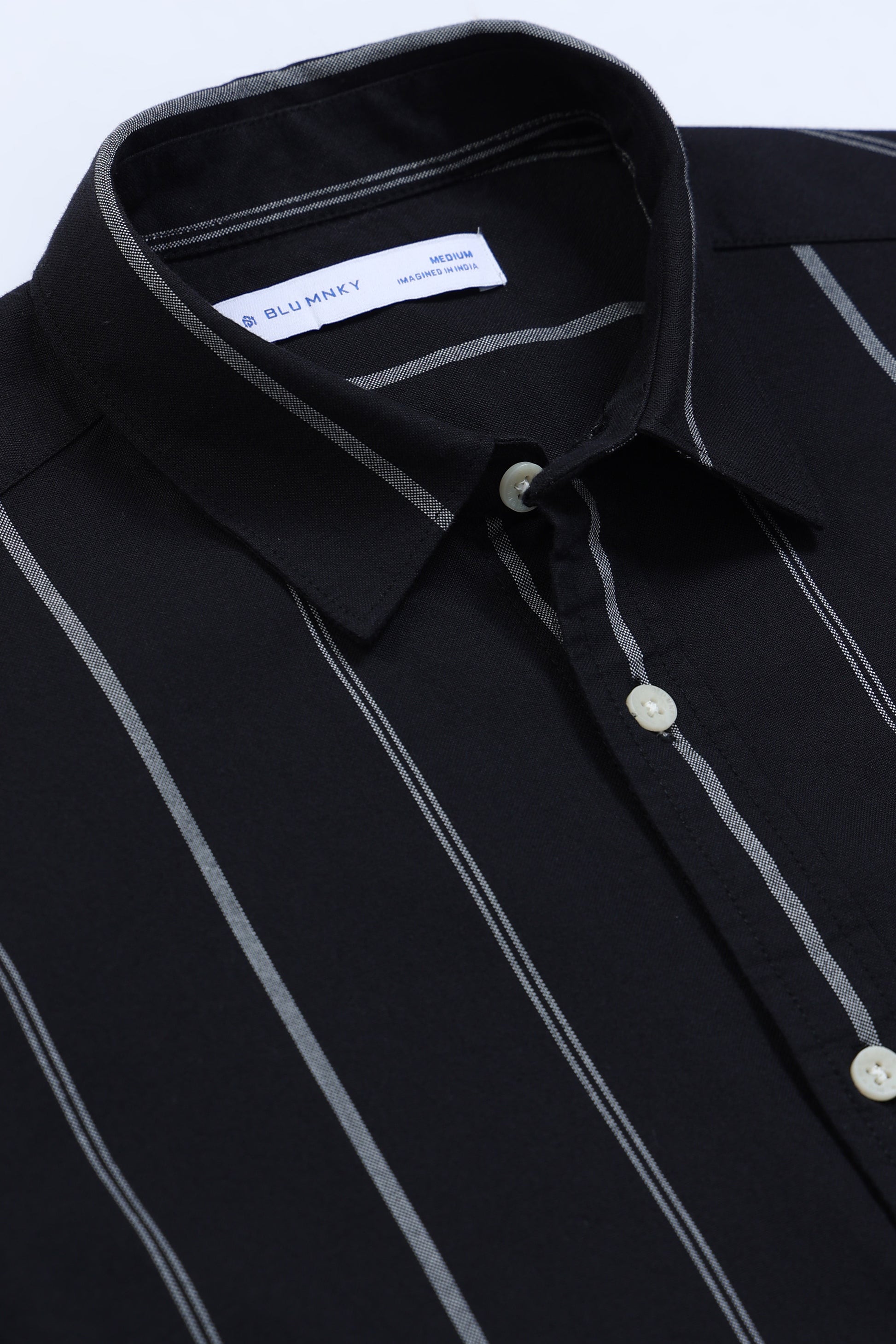 Classic Striped Oxford Cotton Shirt Black