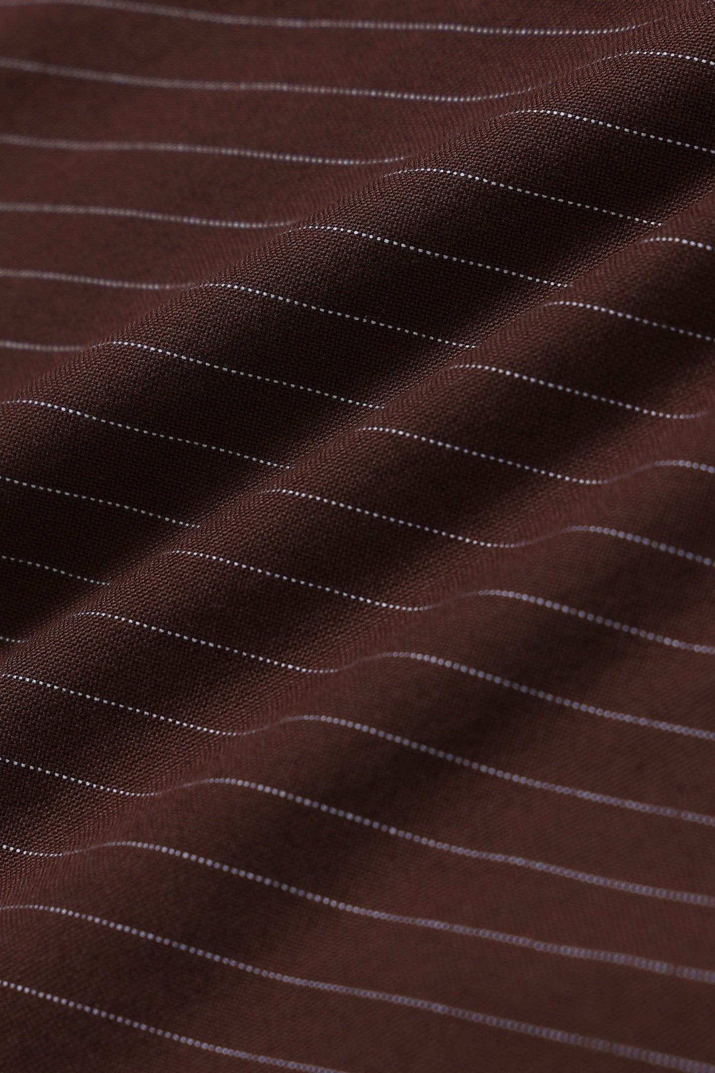 Slim Striped Cotton Oxford Shirt Brown
