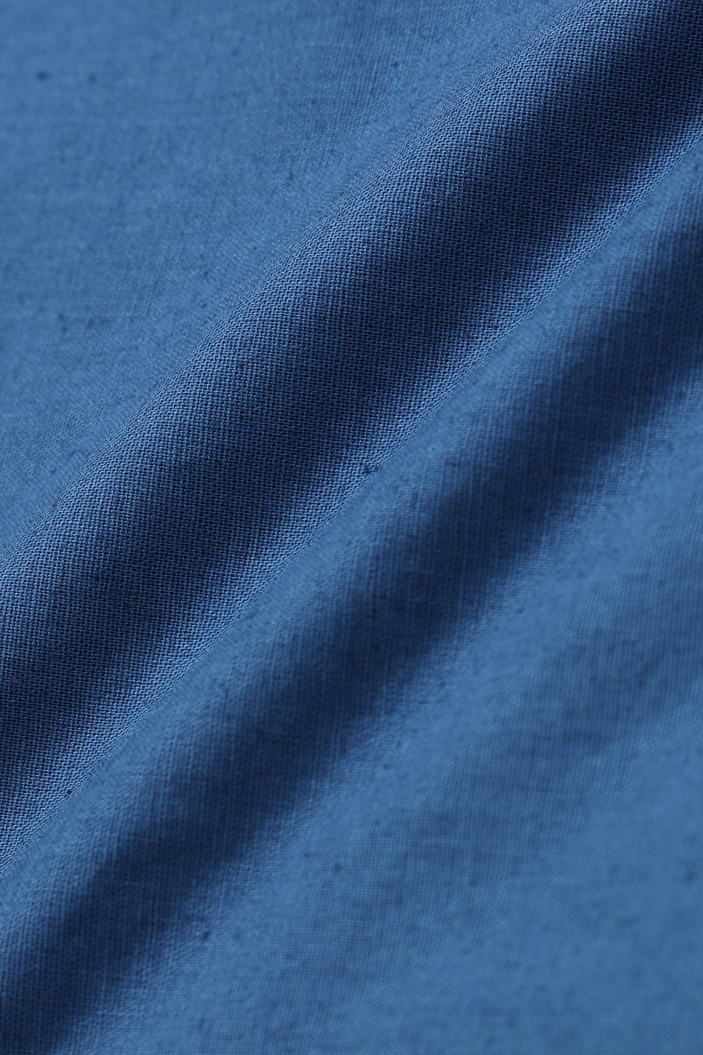 Classic Cotton Linen Button-Down Shirt Blue