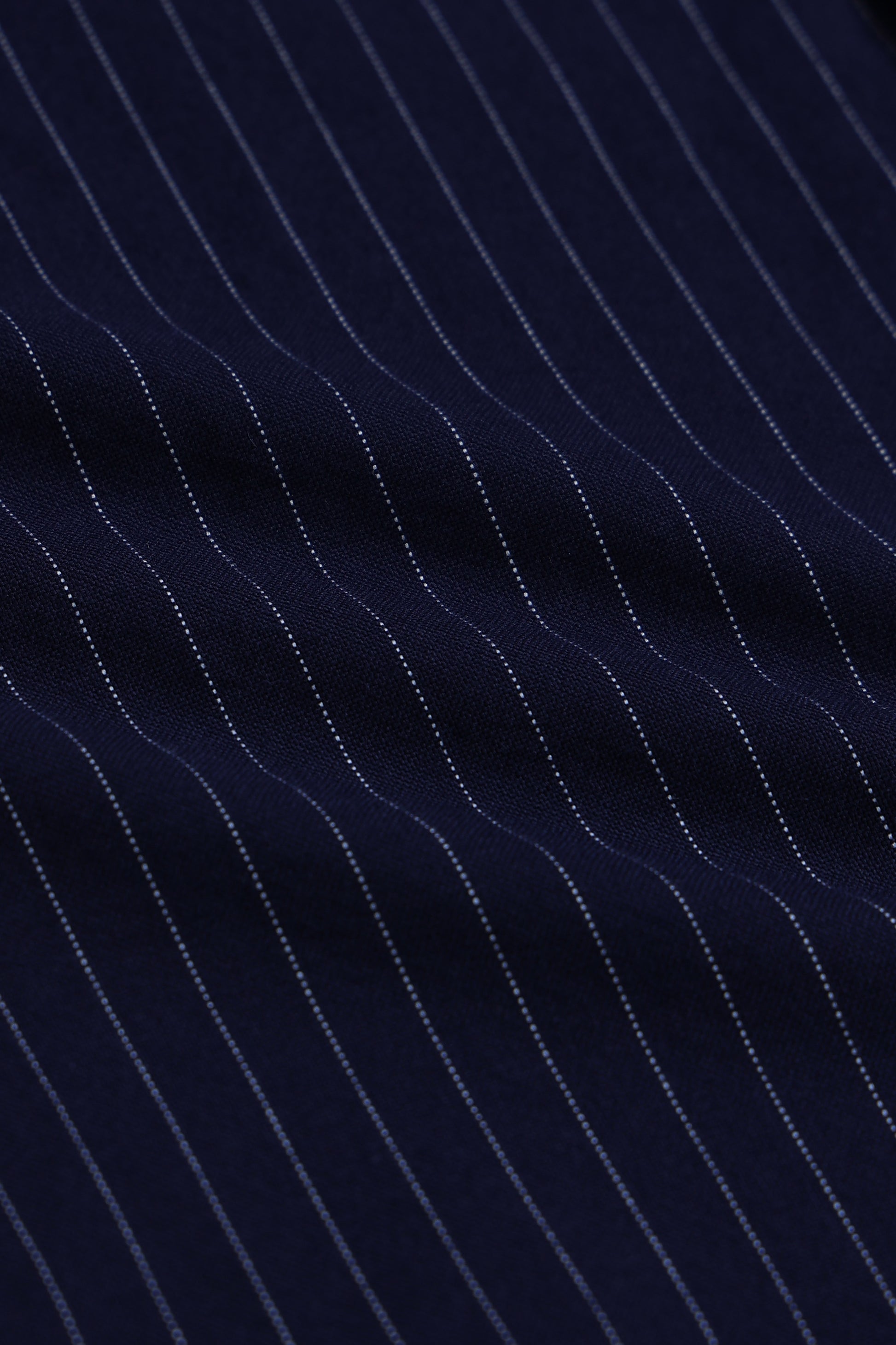 Slim Striped Cotton Oxford Shirt Navy