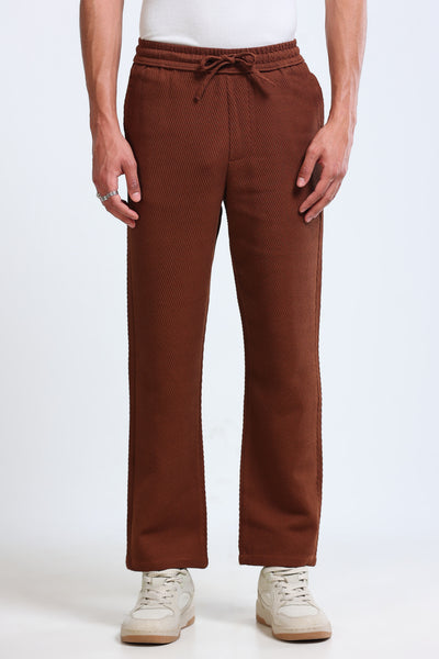 Brown Relaxed Drawcord Trousers