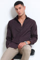 Men's Slim Fit Casual Solid Shirt Dk Brown
