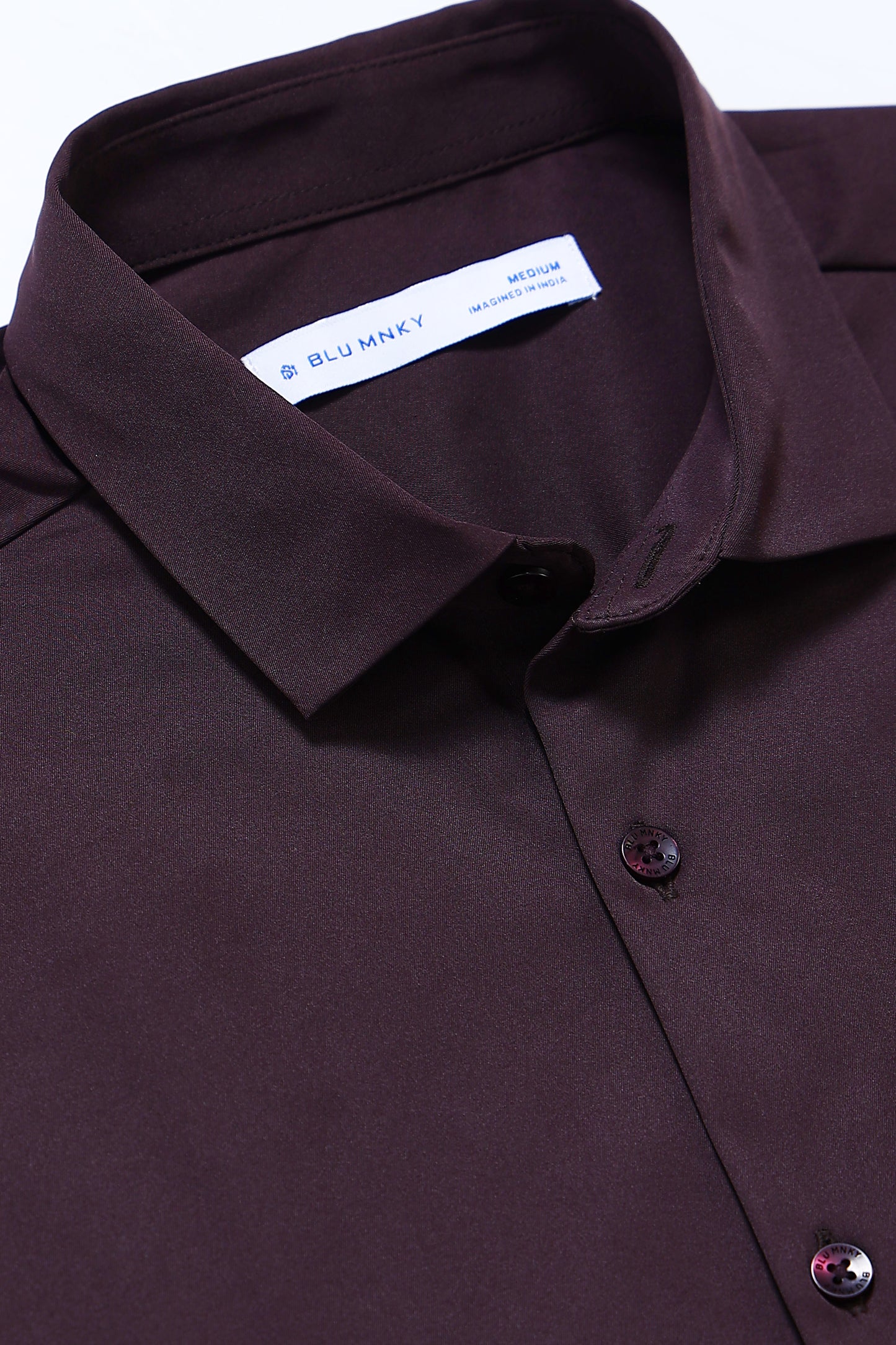 Men's Slim Fit Casual Solid Shirt Dk Brown