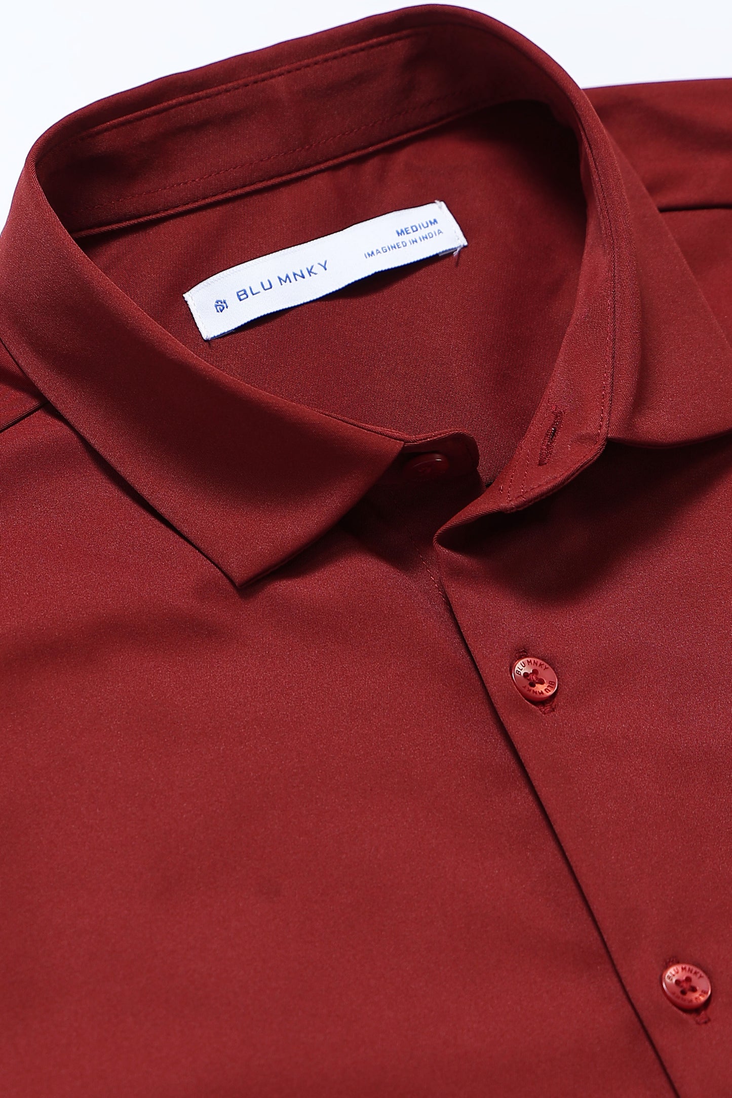 Men's Slim Fit Casual Solid Shirt Rust Brown