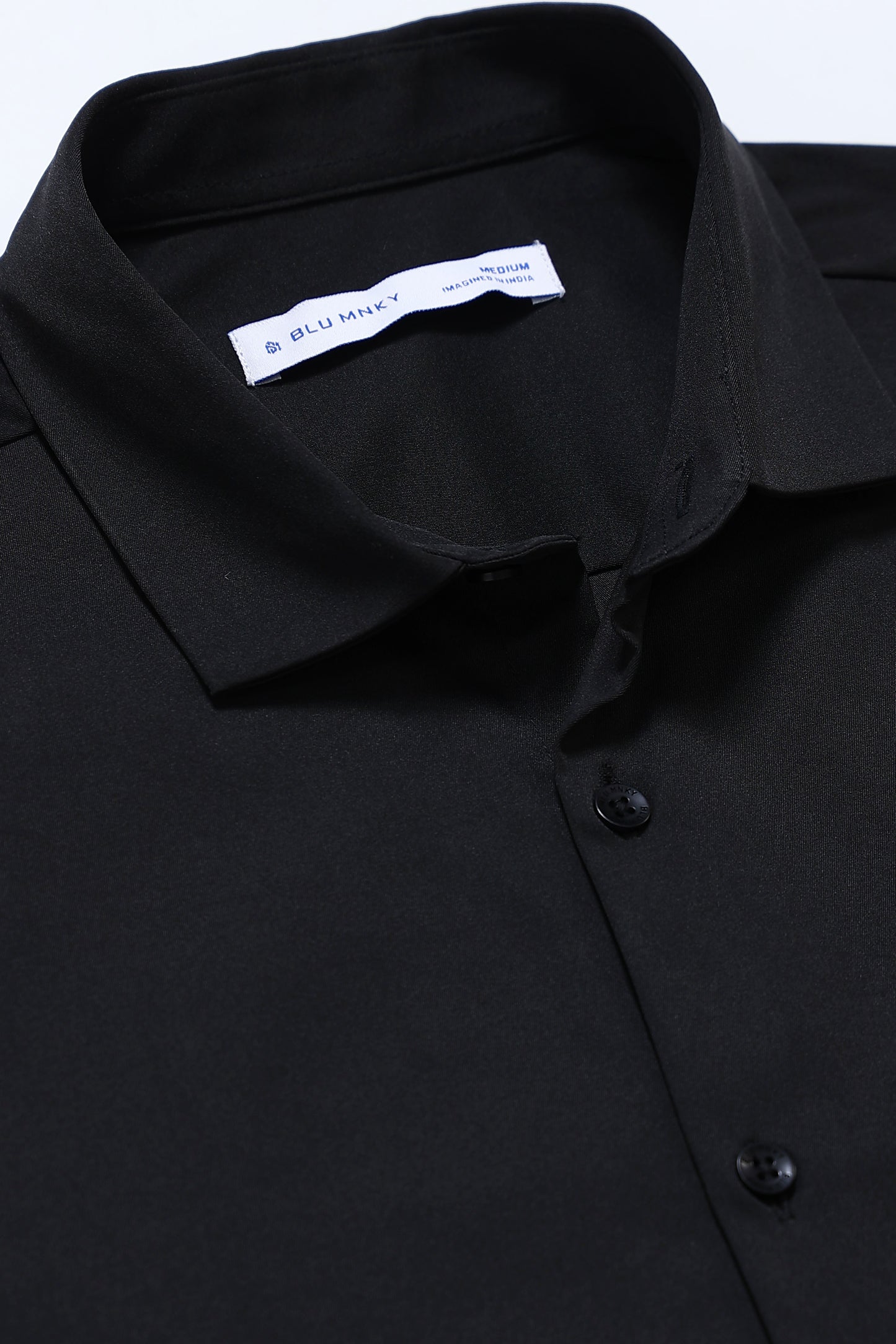 Men's Slim Fit Casual Solid Shirt Black