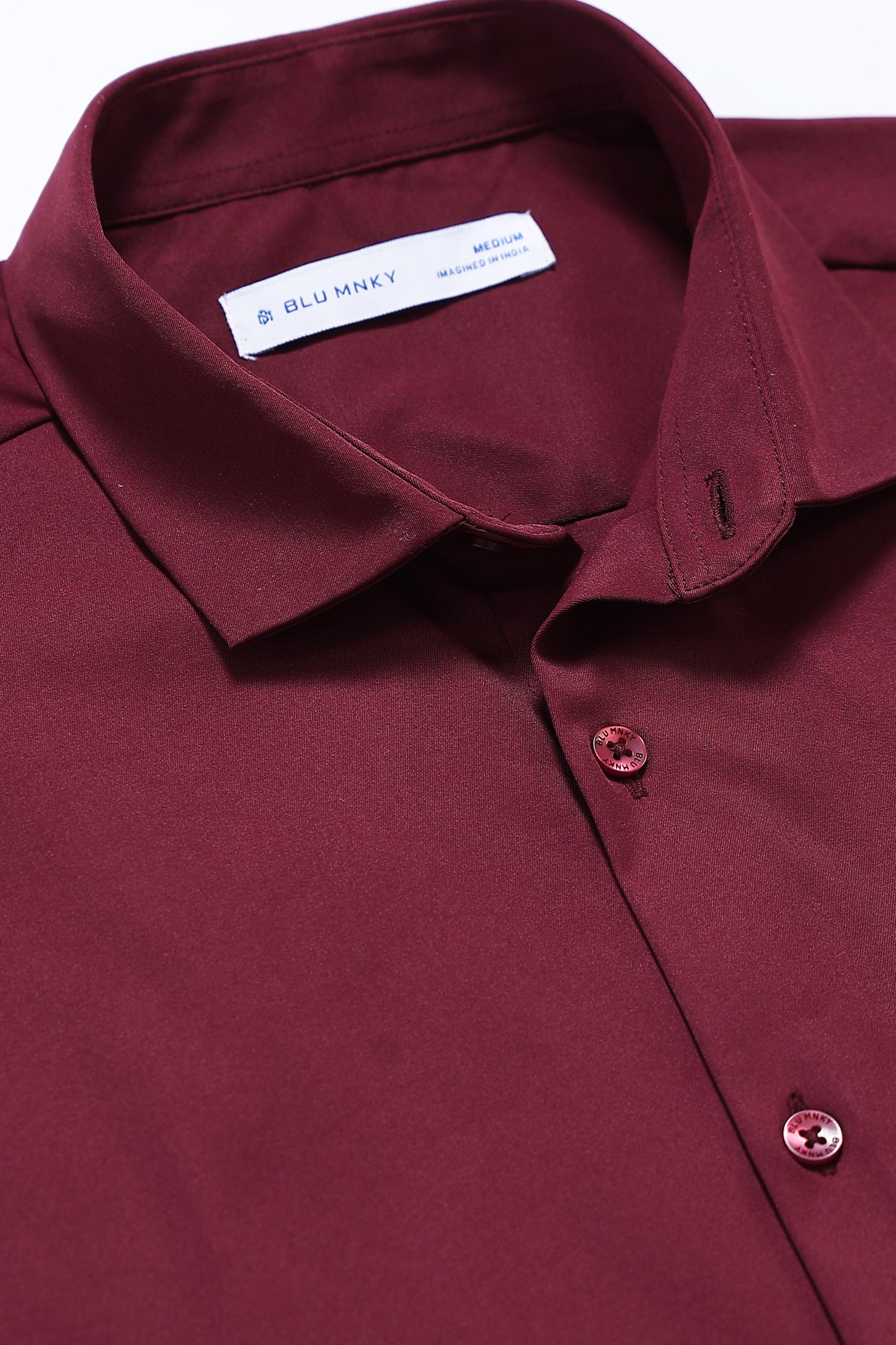 Men's Slim Fit Casual Solid Shirt Maroon