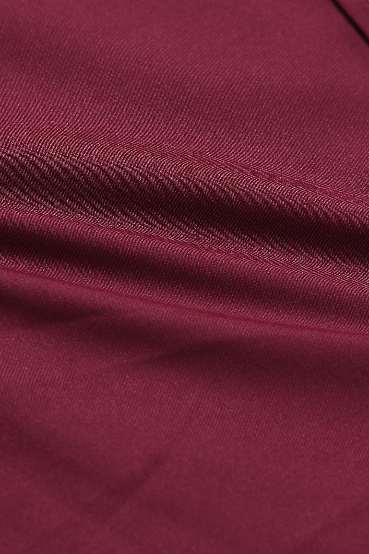Men's Slim Fit Casual Solid Shirt Maroon