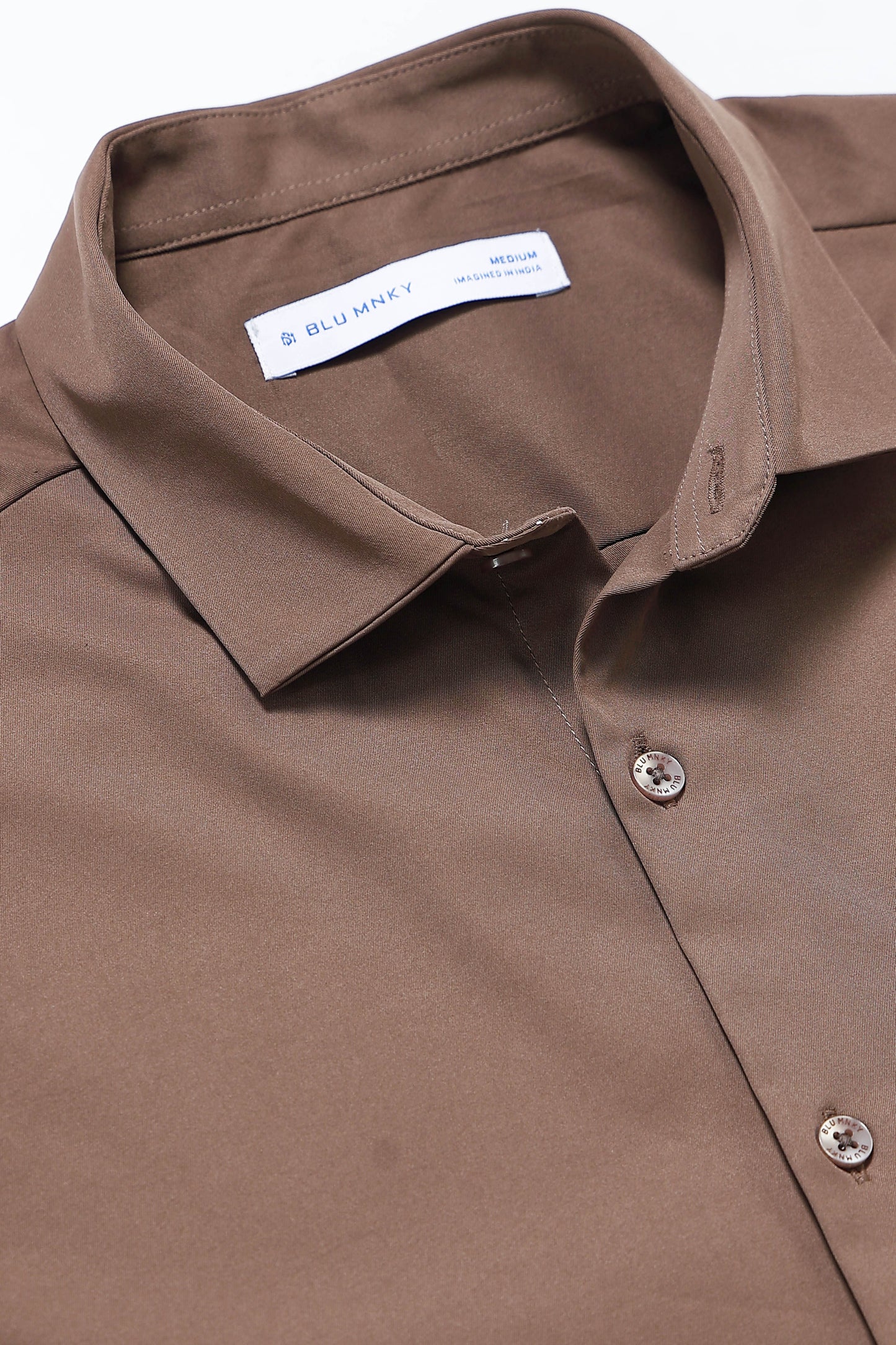 Men's Slim Fit Casual Solid Shirt Lt Brown