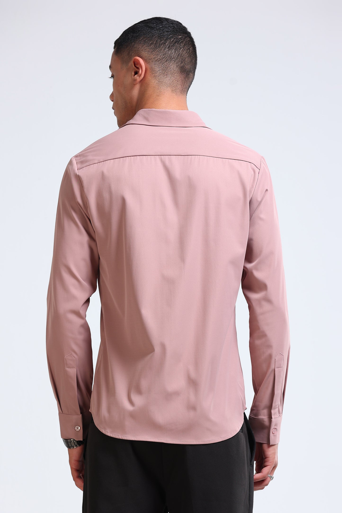 Men's Slim Fit Casual Solid Shirt Dusty Rose