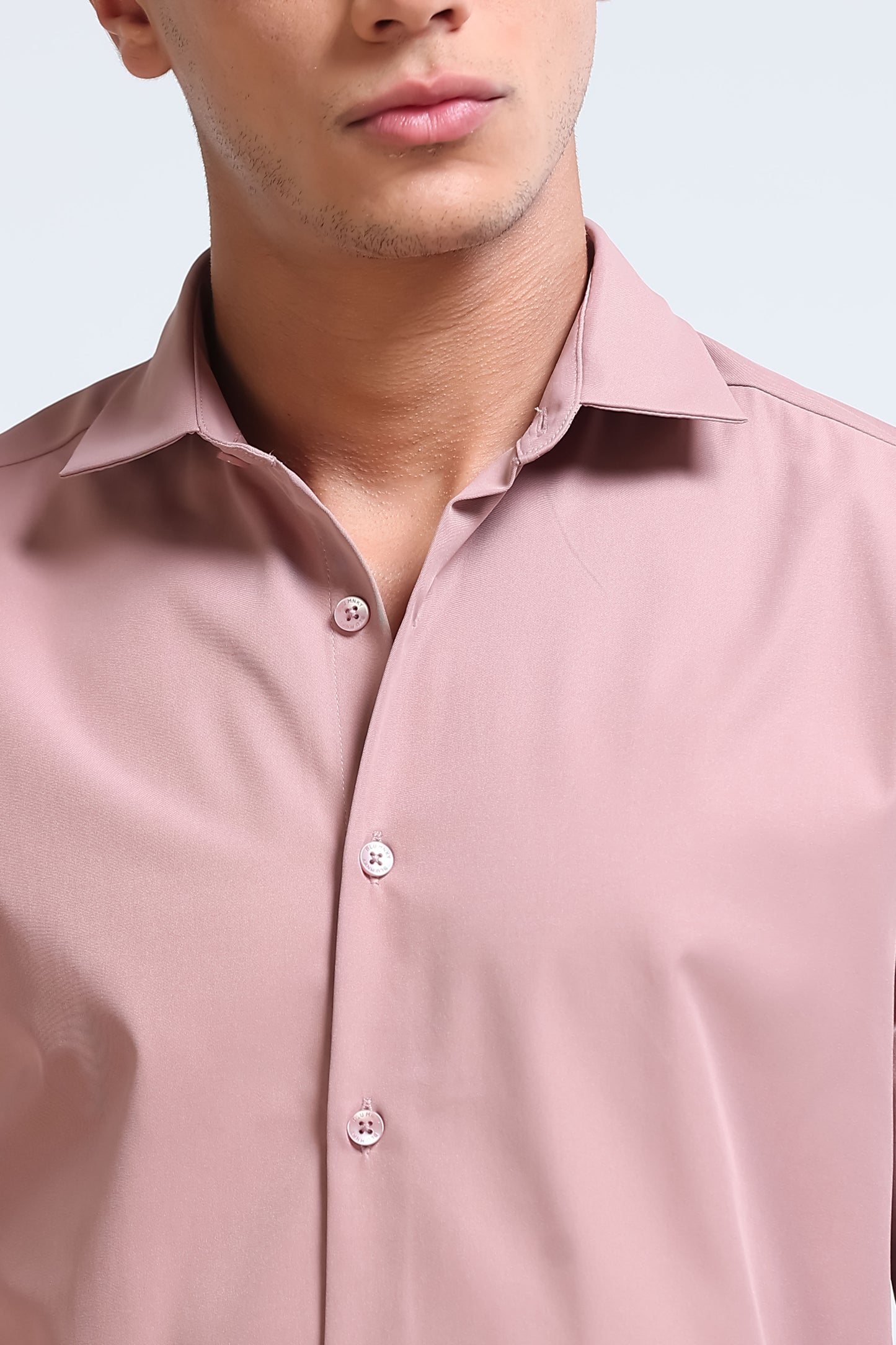 Men's Slim Fit Casual Solid Shirt Dusty Rose