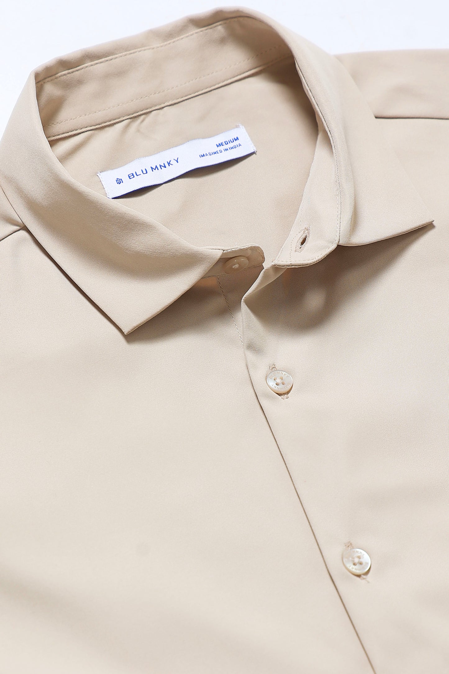 Men's Slim Fit Casual Solid Shirt Lt Beige
