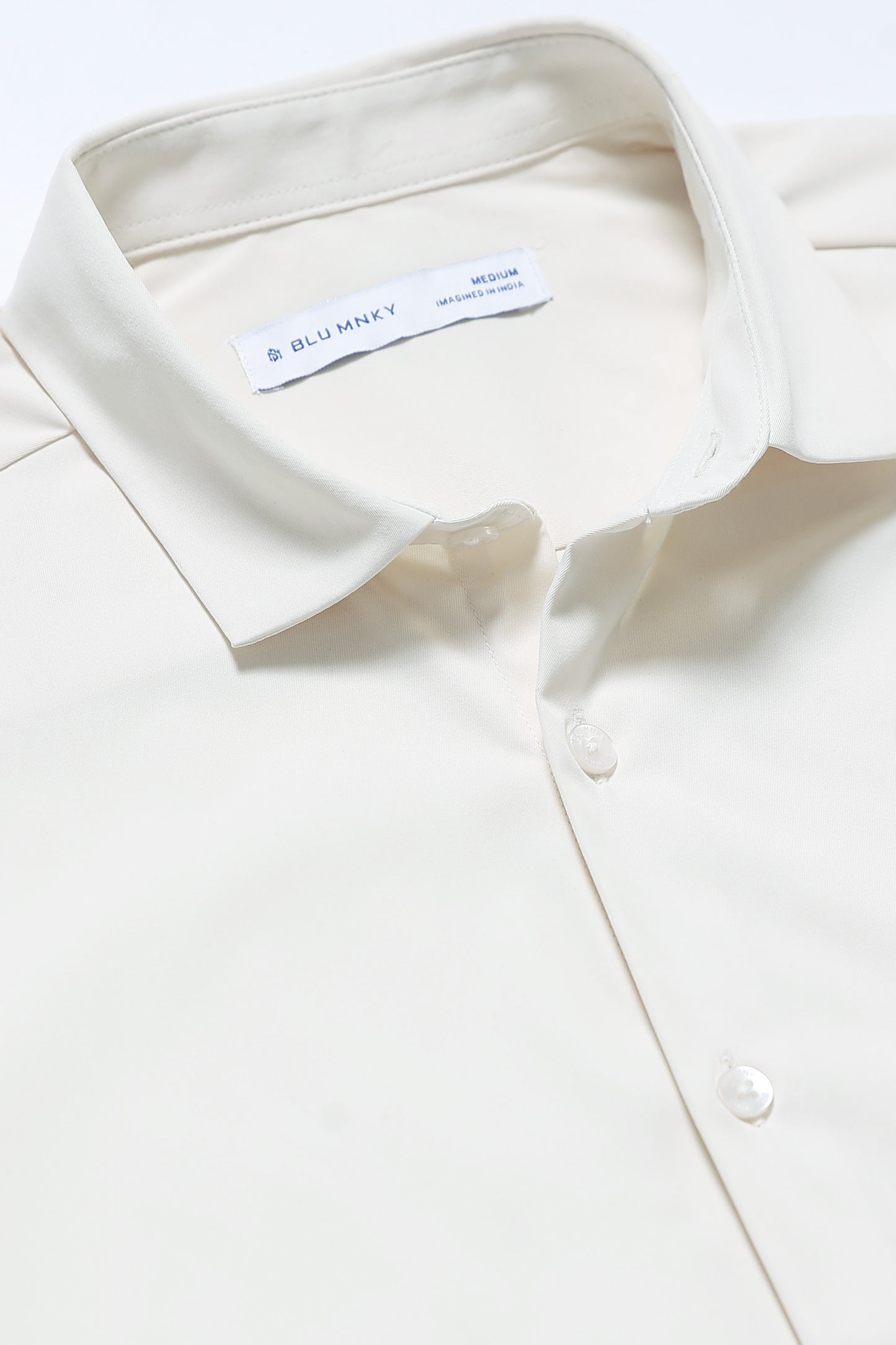 Men's Slim Fit Casual Solid Shirt Off White