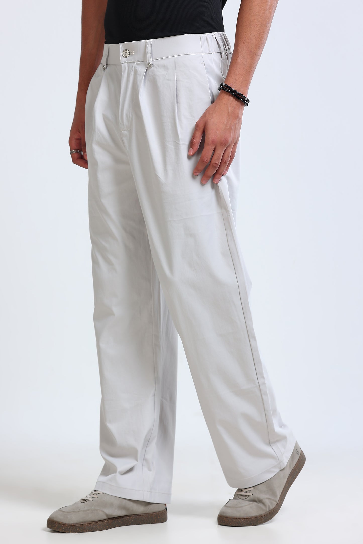 Men's Casual Loose Fit Pants Off White