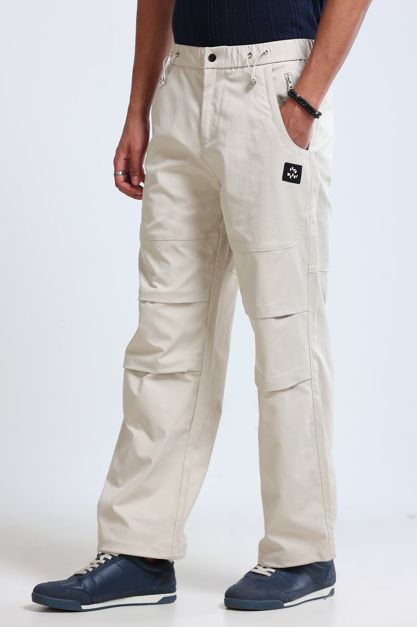 Men's Loose Cargo Pants Beige