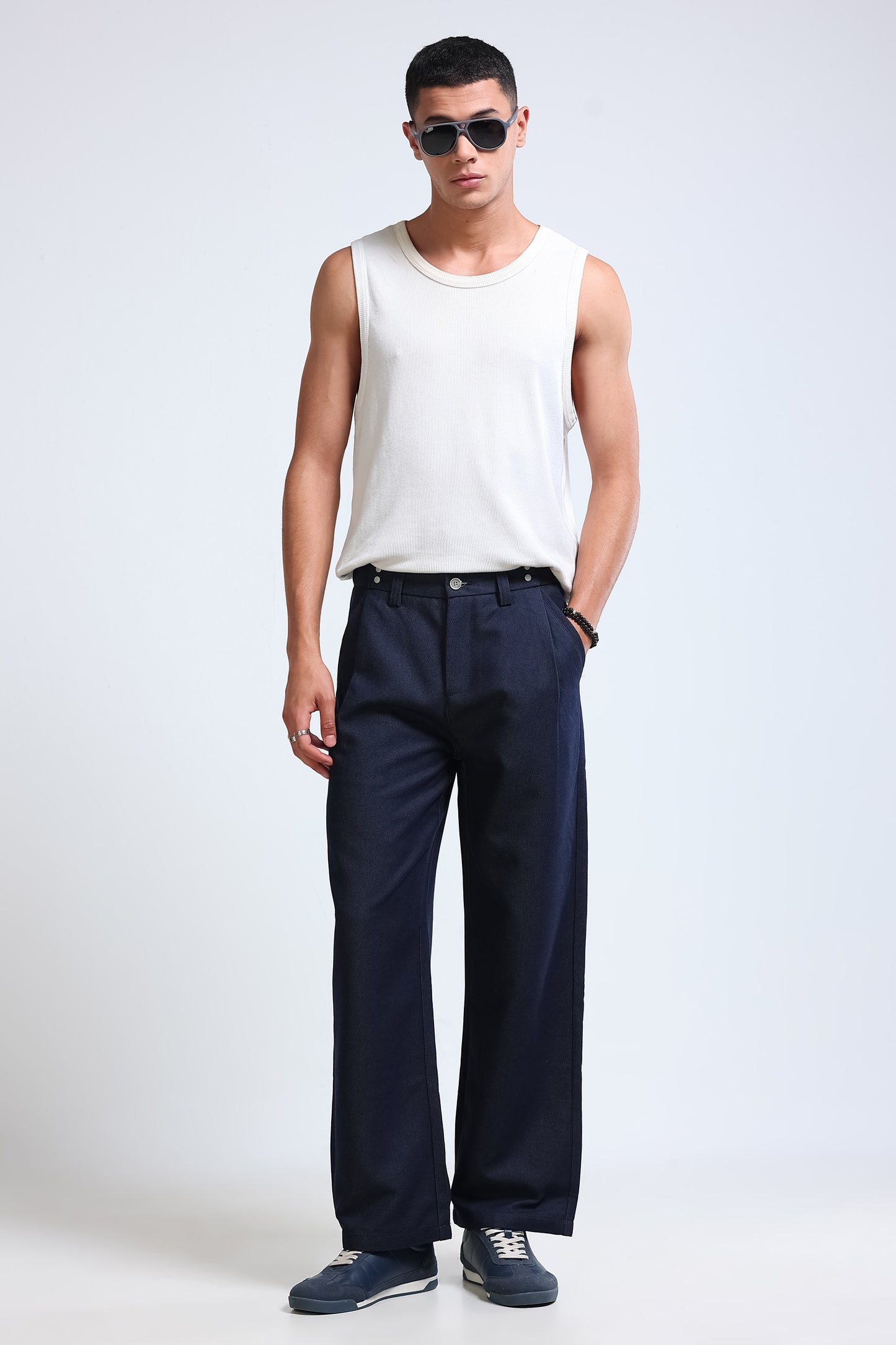 Men's Casual Loose Fit Trousers Denim