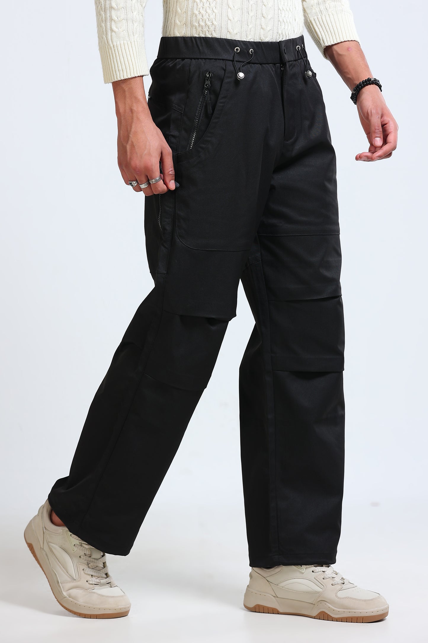 Men's Loose Cargo Pants Black