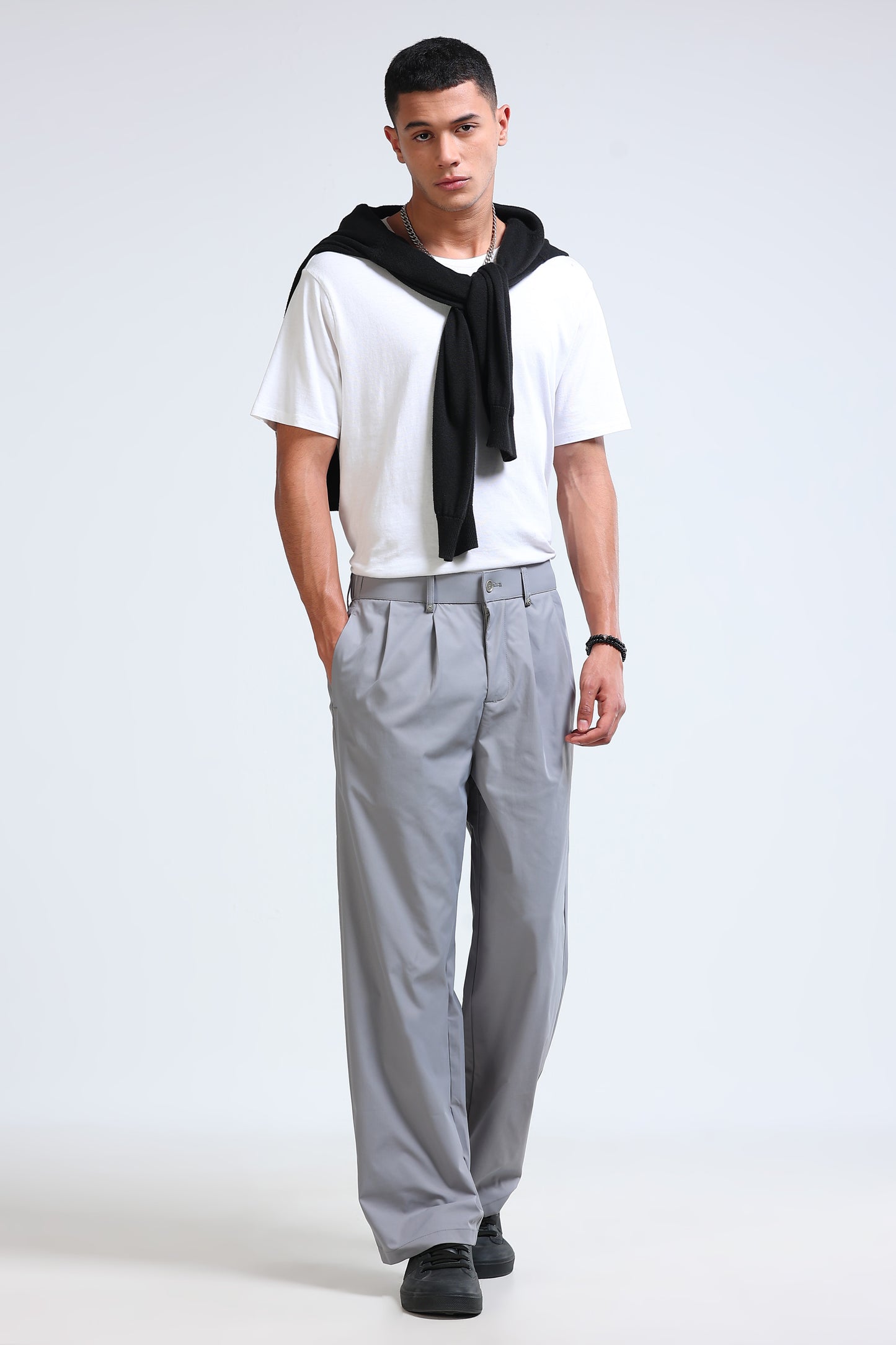 Men's Casual Loose Fit Pants Grey
