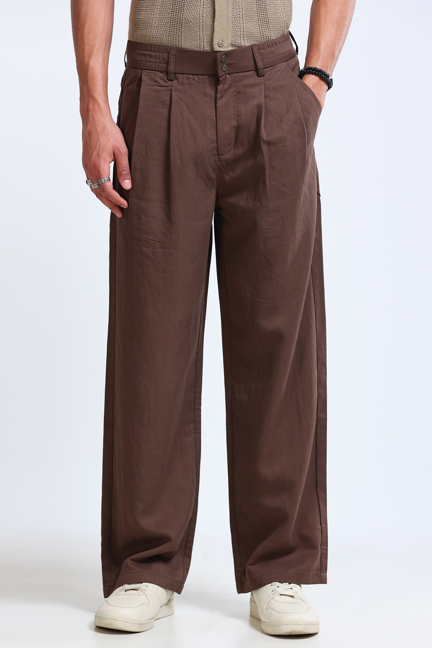 Men's Everyday Loose Fit Trousers Brown
