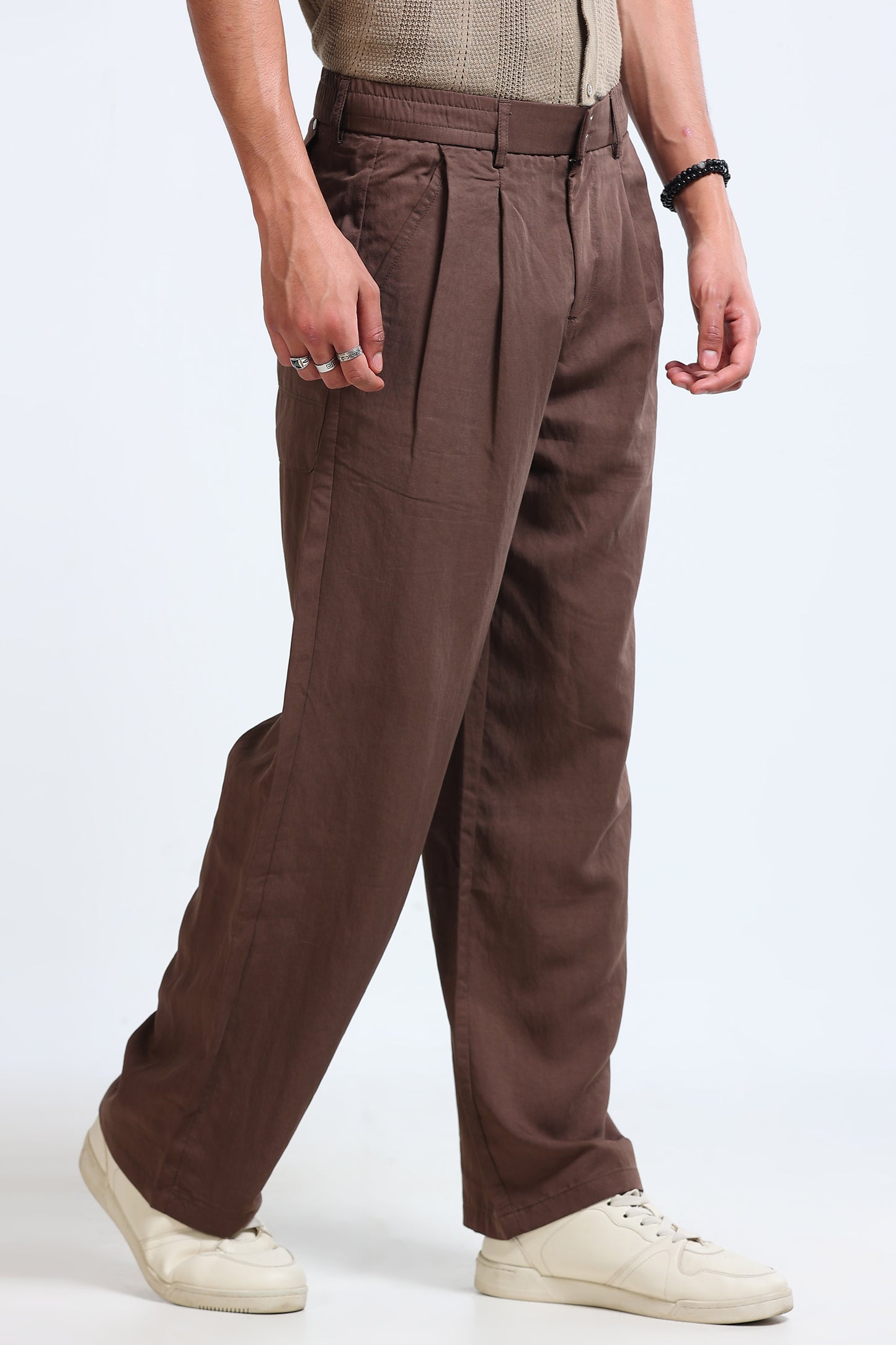 Men's Everyday Loose Fit Trousers Brown