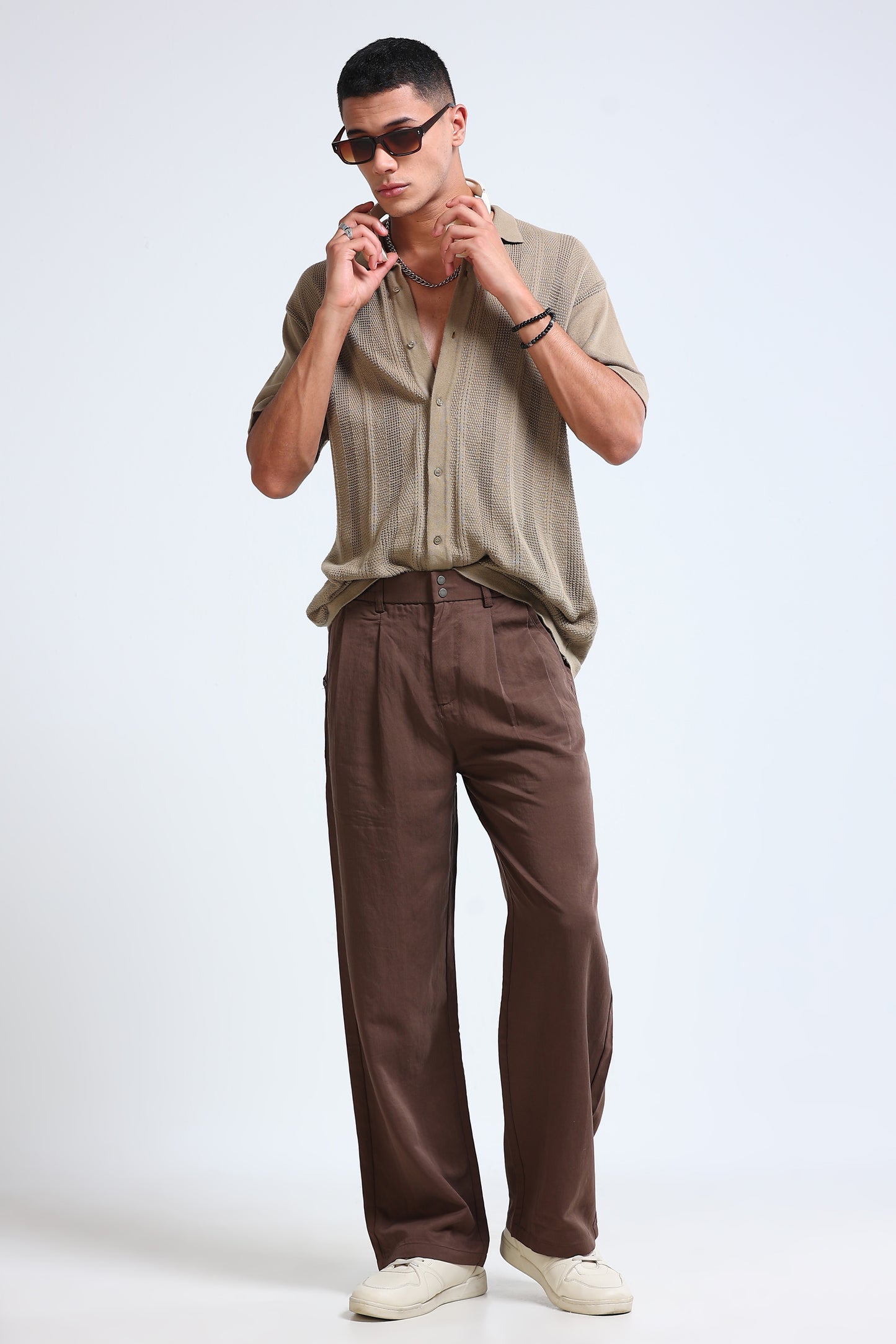 Men's Everyday Loose Fit Trousers Brown