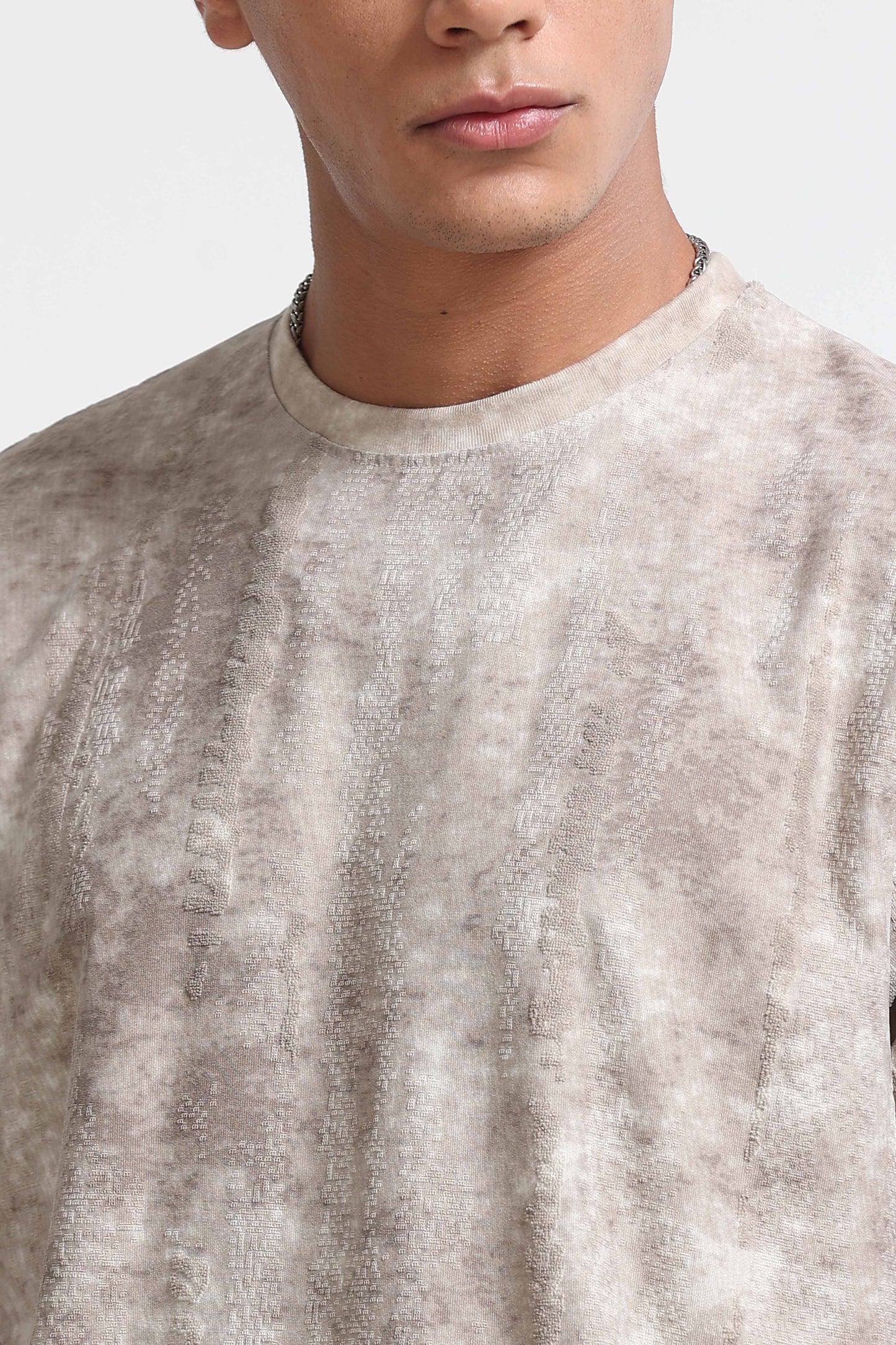 Casual Relaxed Fit Lt Beige T-Shirt