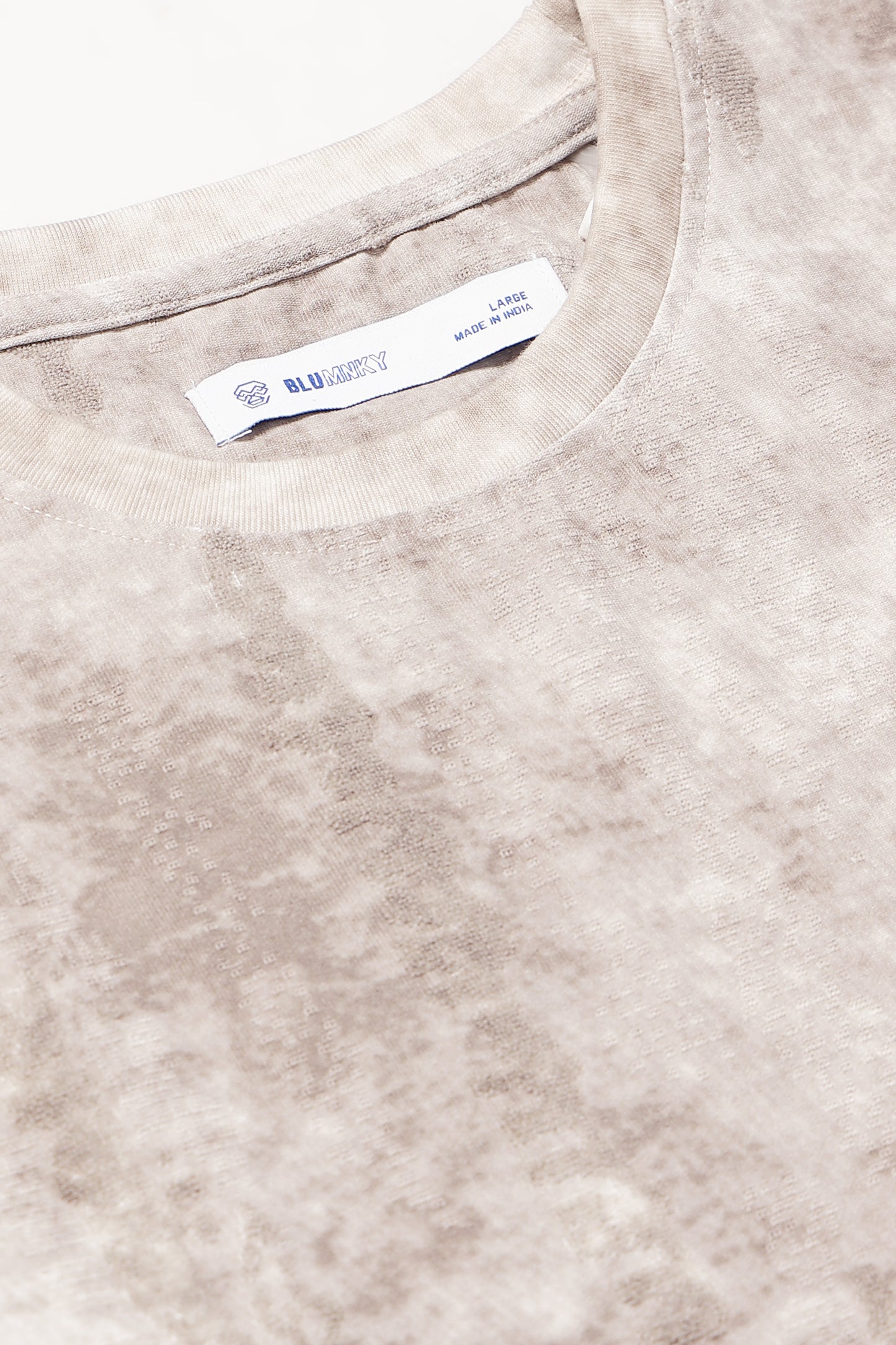 Casual Relaxed Fit Lt Beige T-Shirt