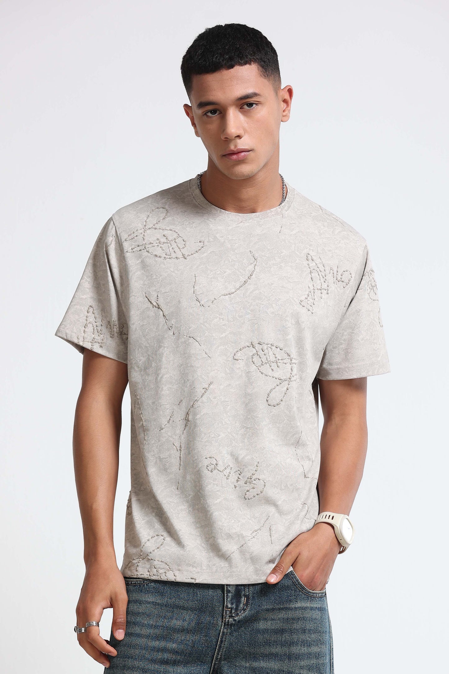 Relaxed Fit Beige T-Shirt