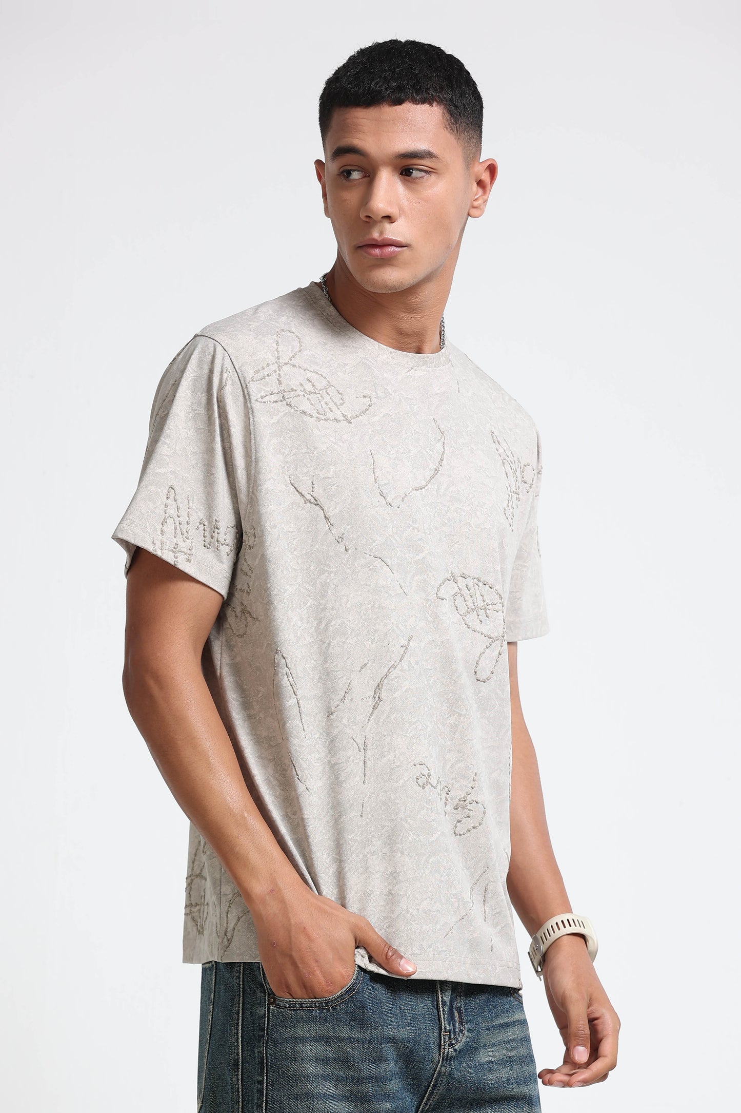 Relaxed Fit Beige T-Shirt