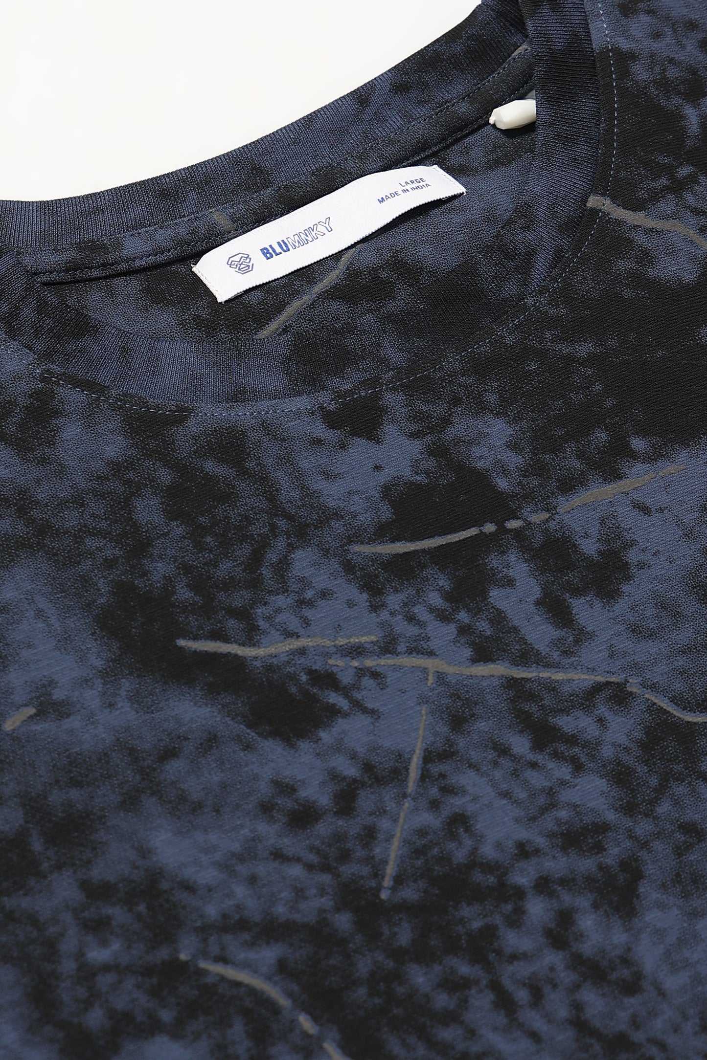 Premium Dark Blue Self Designed T-Shirt