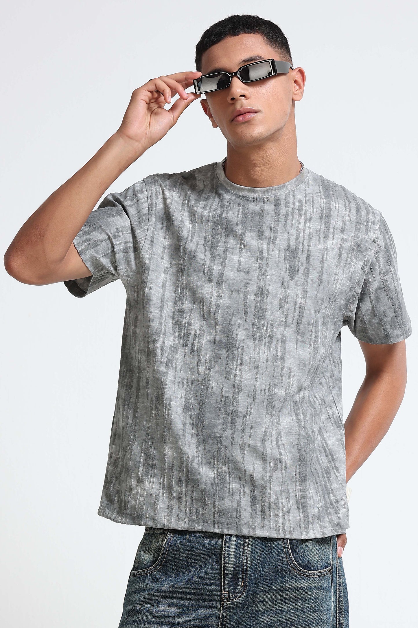 Casual Relaxed Fit Grey T-Shirt