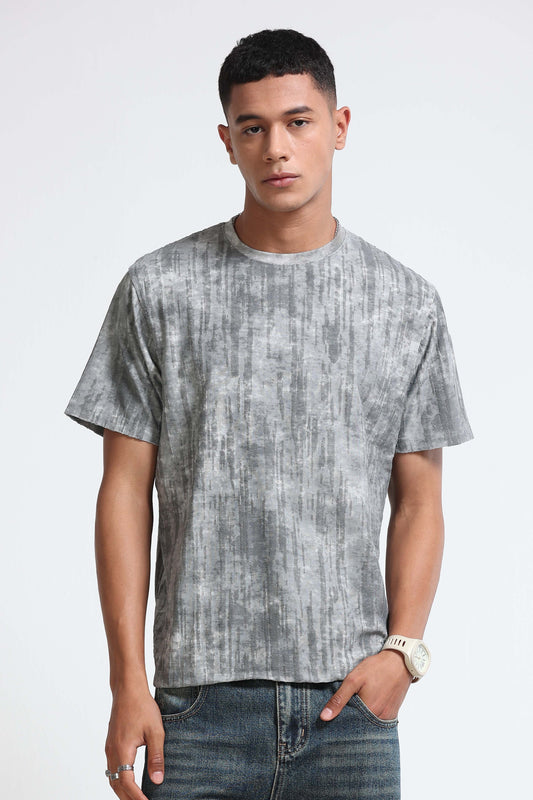 Casual Relaxed Fit Grey T-Shirt