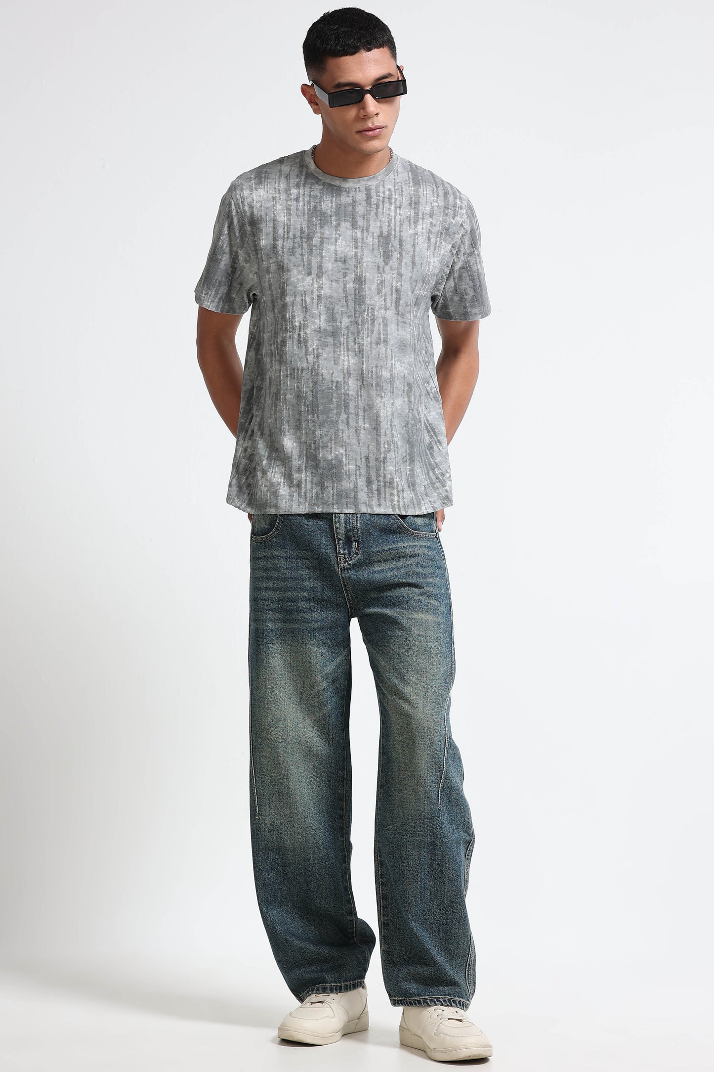 Casual Relaxed Fit Grey T-Shirt