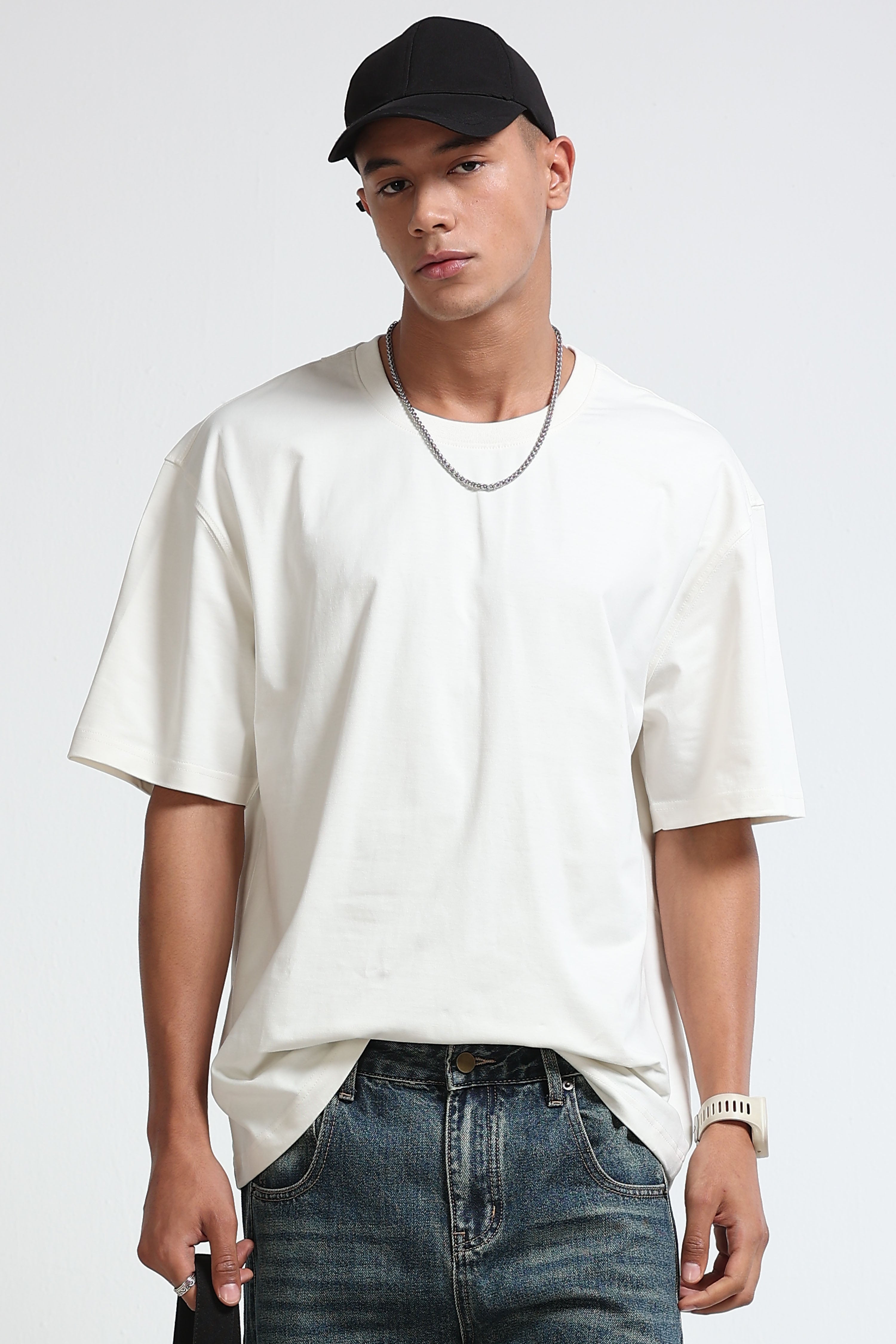 White Oversized Crew Neck T-Shirt