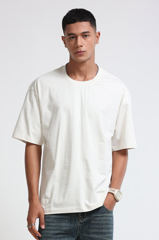 White Oversized Crew Neck T-Shirt