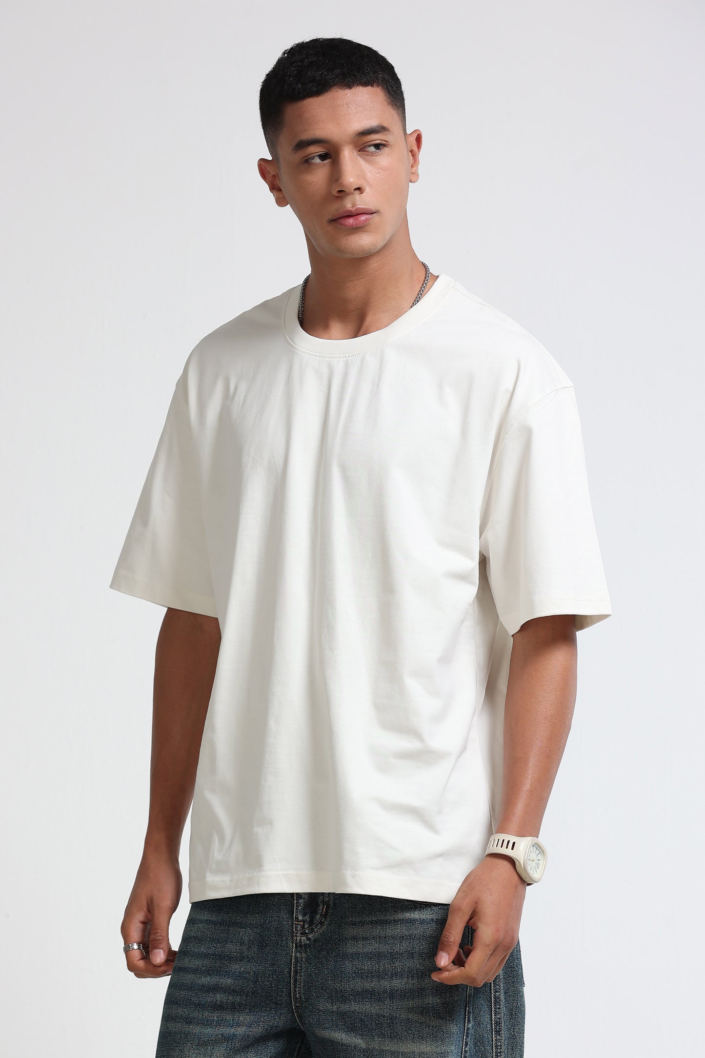 White Oversized Crew Neck T-Shirt