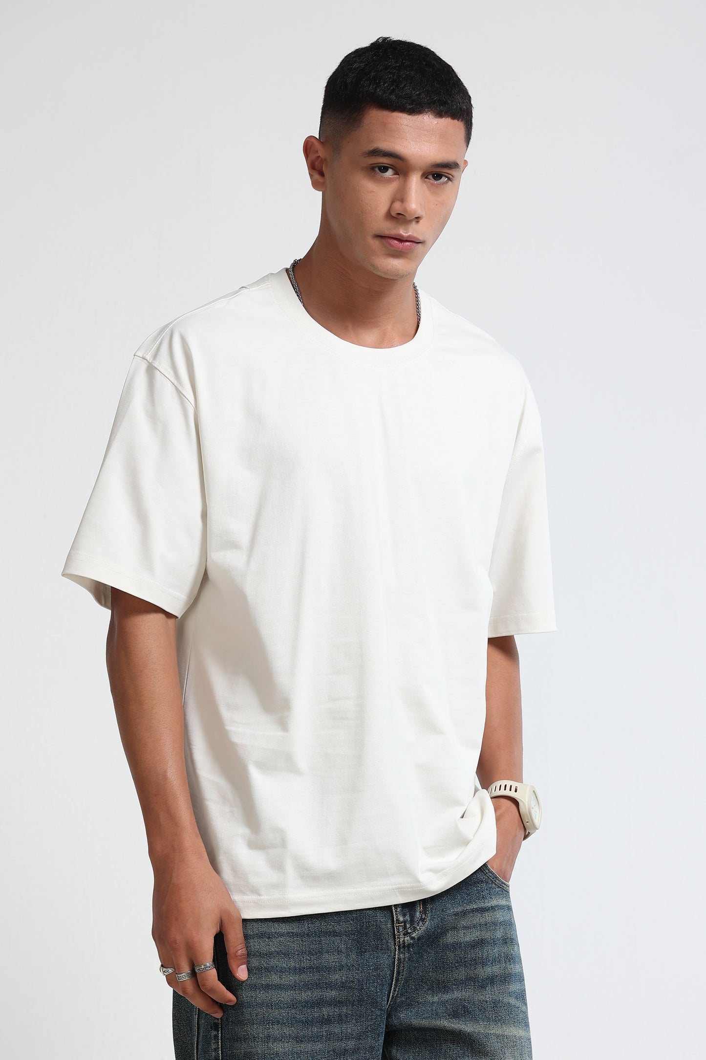 White Oversized Crew Neck T-Shirt