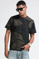 Modern Abstract Print Black T-Shirt