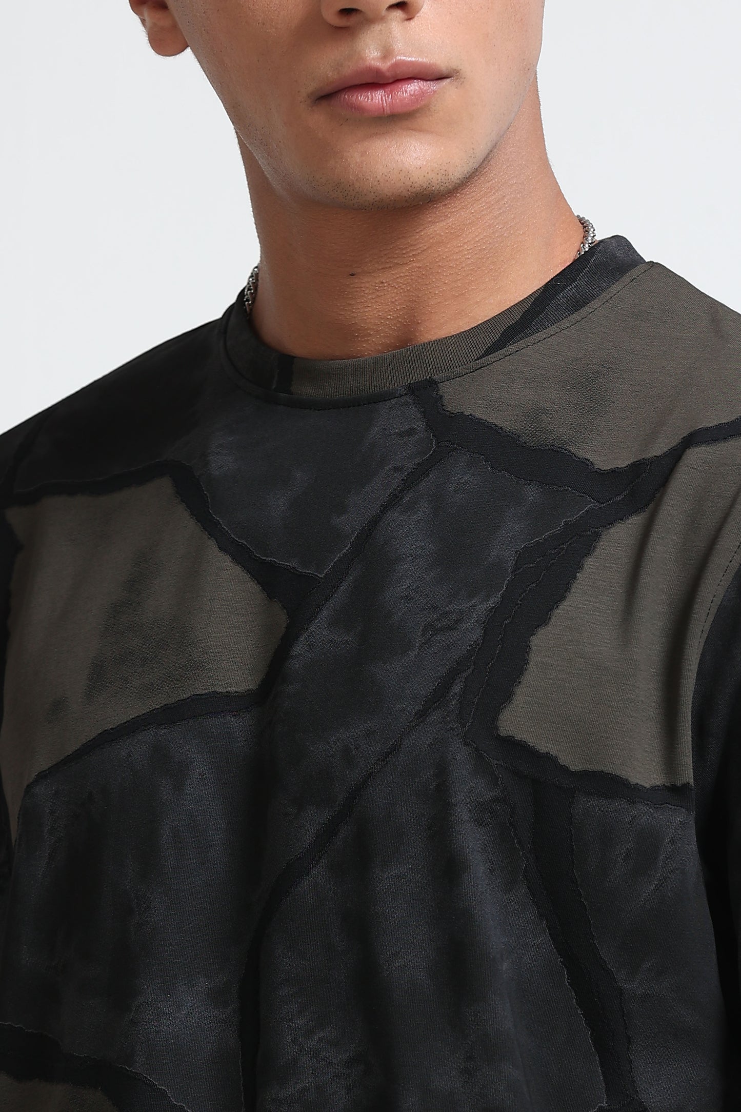 Modern Abstract Print Black T-Shirt