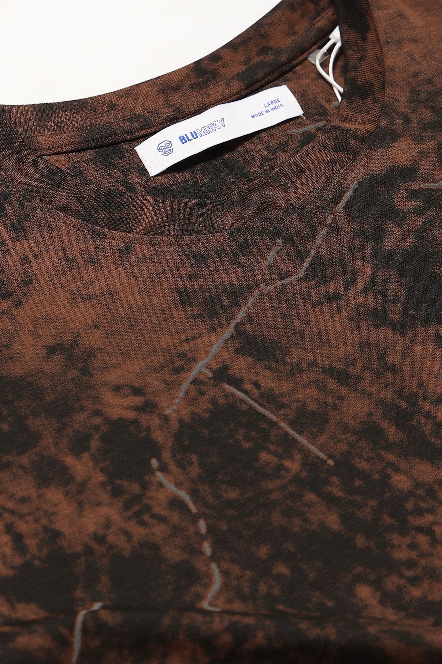 Premium Brown Self Designed T-Shirt