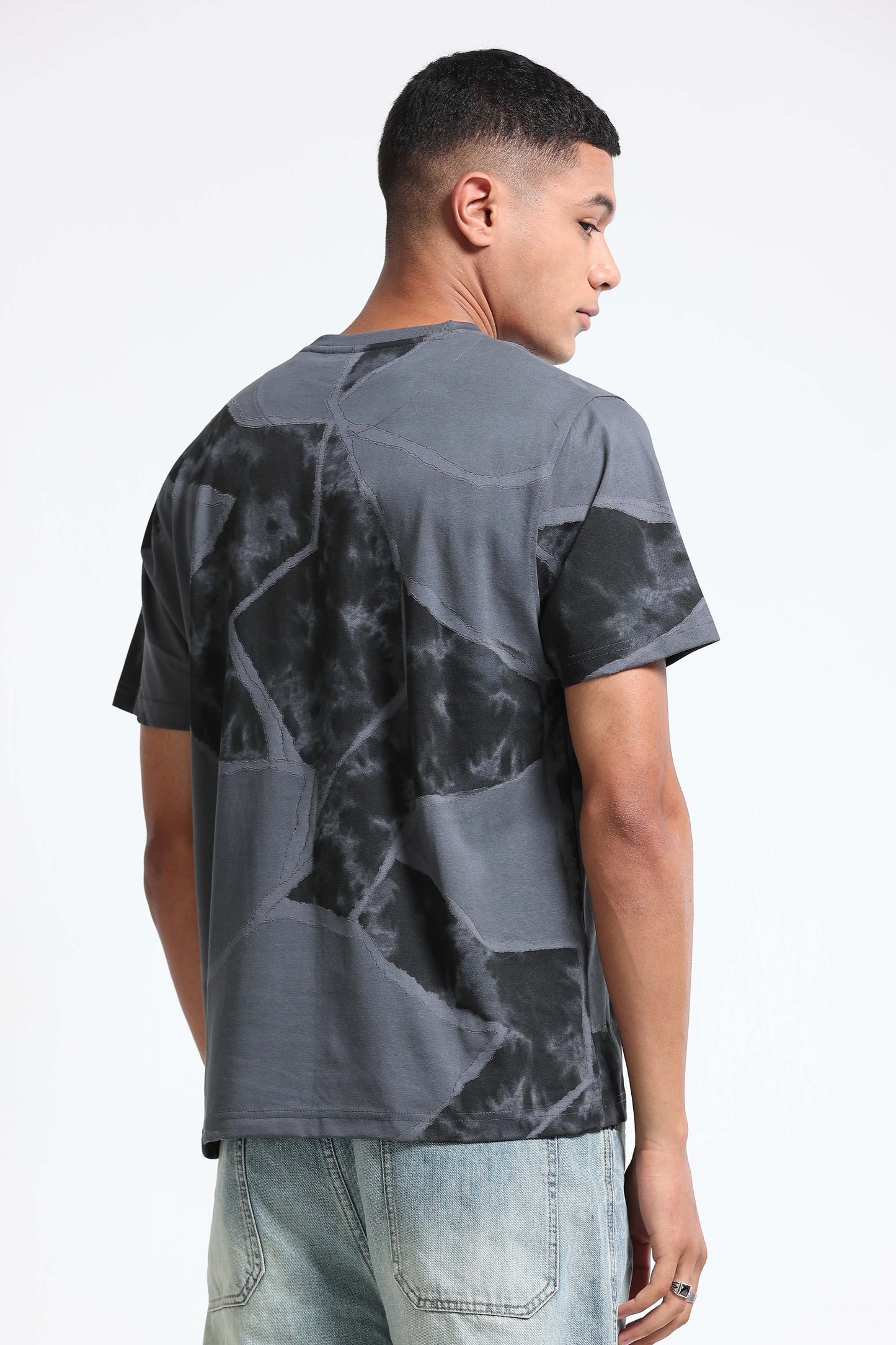 Modern Abstract Print Dk Grey T-Shirt