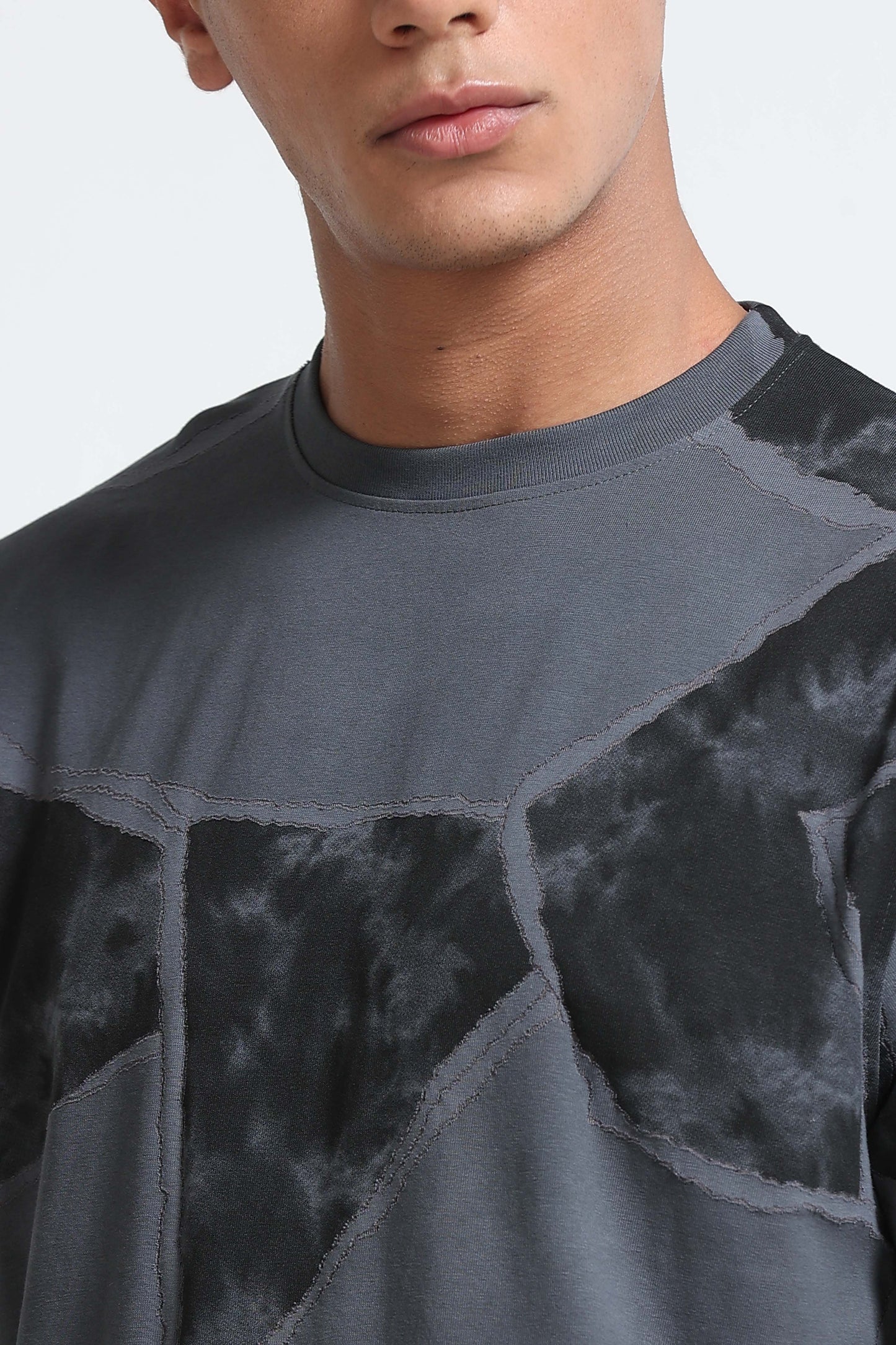 Modern Abstract Print Dk Grey T-Shirt