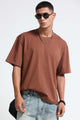Brown Oversized Crew Neck T-Shirt